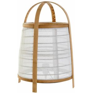 Tischleuchte dkdhomedecor white natural bamboo 40 w 220 v 32 x 32 x 45,5 cm