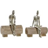 Decoratieve figuren DKD Home Decor Bruin Scandi 17 x 12 x 21 cm (2 Stuks)