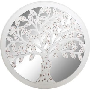 DKD Home Decor - Spiegel - Boomstructuur - Mangohout - Wit