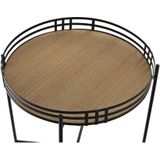 Bijzettafel rond metaal/MDF zwart 45 x 47 cm - Home Deco meubels en tafels