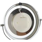 Luxe badkamerspiegel / make-up spiegel met LED verlichting rond zilver metaal D15 x H33 cm - Make-up spiegeltjes