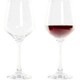 6x Stuks rode wijn glazen 410 ml van glas - Wijnglazen - Keuken/servies basics