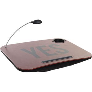 Schootkussen/laptray met LED verlichting 48 x 38 cm Yes print terracotta - Schootkussens/schoottafels/laptrays