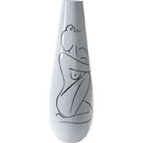 Vase Dkd Home Decor abstrakt weiß modern Harz (31,5 x 31,5 x 95,5 cm)
