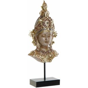 Decoratieve figuren DKD Home Decor Gouden Metaal Bruin Boeddha Hars (15 x 7 x 38 cm)
