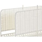 DKD Home Decor - Tijdschriftenrek - Wit - Metaal - Vlechtwerk