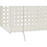 DKD Home Decor - Tijdschriftenrek - Wit - Metaal - Vlechtwerk