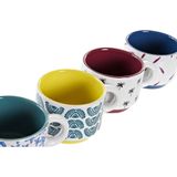 DKD Home Decor - Set van Koffiekopjes - Multicolour - Keramiek - 150 ml