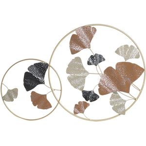 DKD Home Decor - Wanddecoratie - Gouden Metaal - Terra cotta Blad