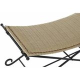 Kruk DKD Home Decor  Zwart Metaal Lichtbruin Rotan (94 x 49 x 44 cm)