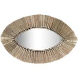 DKD Home Decor - Wandspiegel - Kristal - Natuurlijk Jute - 54 x 3 x 34 cm