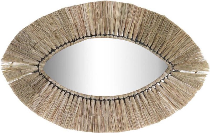 DKD Home Decor - Wandspiegel - Kristal - Natuurlijk Jute - 54 x 3 x 34 cm