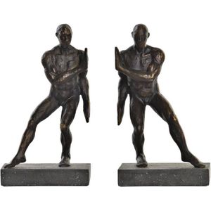 Bokstöd DKD Home Decor Koper Hars Mannen (14 x 8,4 x 25 cm)
