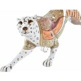 Decoratieve figuren DKD Home Decor 37 x 10 x 13 cm Oranje Wit Luipaard Koloniaal