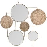 DKD Home Decor - Spiegel - Natuurlijk Metaal - Bruin Koper - Vezel