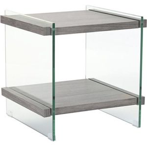 Nachtkastje DKD Home Decor Kristal MDF Gehard glas (50 x 50 x 49 cm)