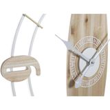 DKD Home Decor - Muurklok - Natuurlijk Wit - IJzer Hout MDF - Set van 2