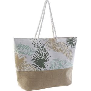 DKD Home Decor Strandtas beige bruin polyester groen (60 x 16 x 42 cm), volwassenen unisex, meerkleurig (meerkleurig), eenheidsmaat