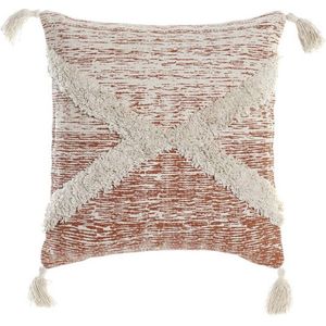 Kussen DKD Home Decor Beige Oranje 45 x 10 x 45 cm Franjes