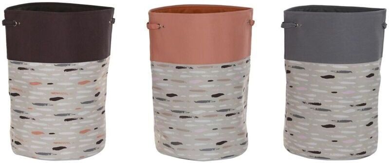 DKD Home Decor - Wasmand - Grijs Oranje - Polyester - Set van 3