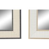 DKD Home Decor - Wandspiegel - Wit Bruin Grijs - Kristal PS - 4 Stuks