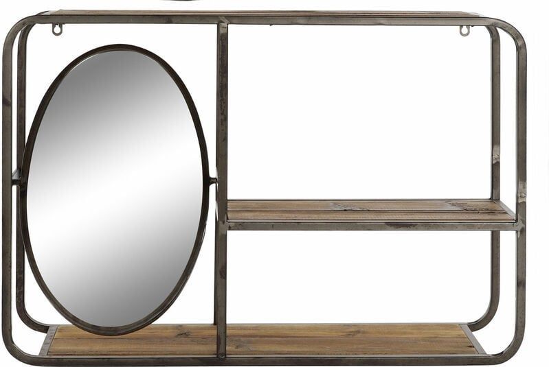 DKD Home Decor - Planken - Zwart - Metaal - Hout Donkerbruin