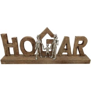 DKD Home Decor - Decoratieve Figuren - Bruin - Aluminium en Mangohout