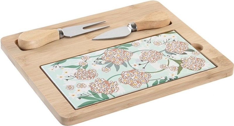 DKD Home Decor - Snackdienblad - Beige Groen - Keramiek