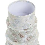 Set van opstapelbare opbergboxen DKD Home Decor Beige Groen Karton (37,5 x 37,5 x 18 cm)
