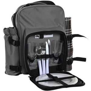 Picknickset DKD Home Decor 28,5 x 20 x 39 cm Donker grijs