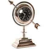 DKD Home Decor - Bordsklocka - Zilverkleurig - Aluminium - 23 x 8 x 30 cm