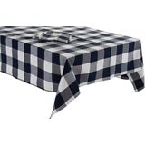 Placemat en servetten DKD Home Decor 150 x 150 x 0,5 cm Blauw Wit