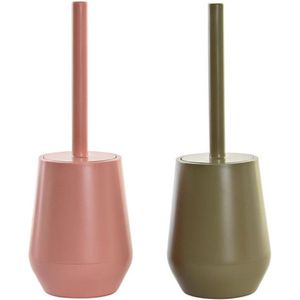 Toilettenbürste für dkd home decor grün rosa Polystyrol 12 x 12 x 34,5 cm (2 Stück)
