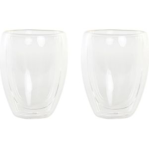 Items koffieglazen/theeglazen dubbelwandig - set 2x - latte macchiato glazen - 350 ml