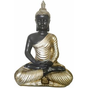 DKD Home Decor - Boeddha - Decoratieve Figuren - Zwart Goud - Hars