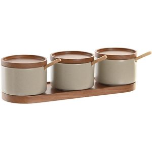 Suikerpot DKD Home Decor Rubberwood 7 Onderdelen (29 x 10 x 7 cm)