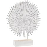 Decoratieve figuren DKD Home Decor Metaal Wit Tropisch Hout MDF Blad van een plant (36 x 7 x 46 cm)