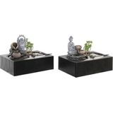 Springvand DKD Home Decor Buddha Harz Orientalisch 29 x 21 x 23 cm (2 Stück)