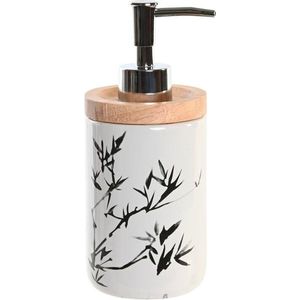 Zeepdispenser DKD Home Decor 8 x 9 x 17,5 cm Zwart Wit Keramiek