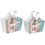 DKD Home Decor - Tijdschriftenrek - Multicolour - Karton - Set van 2