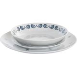 DKD Home Decor - Serviesset - Blauw Wit - Porselein - 18 Onderdelen