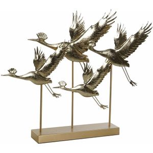 DKD Home Decor - Gouden Fågel - Decoratieve Figuren - Metaal - 64 x 9 x 51 cm