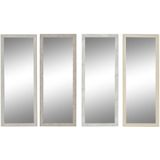 DKD Home Decor - Wandspiegel - Wit - Bruin - Beige - Grijs - Kristal - Polyestyreen