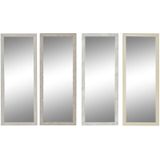 DKD Home Decor - Wandspiegel - Wit - Bruin - Beige - Grijs - Kristal - Polyestyreen