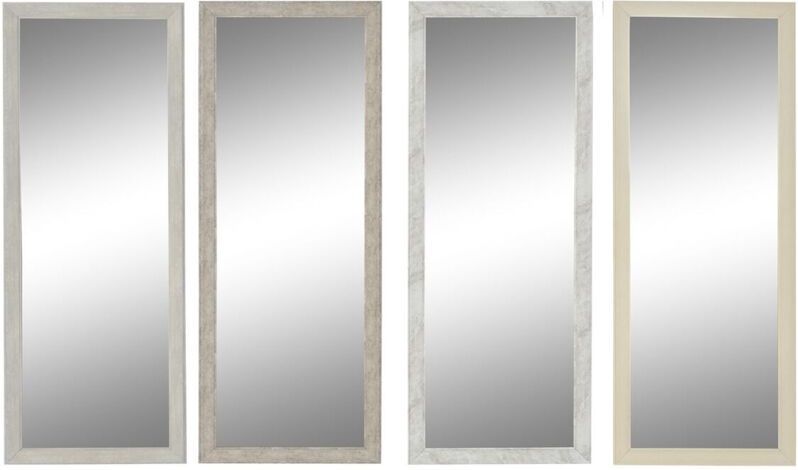 DKD Home Decor - Wandspiegel - Wit - Bruin - Beige - Grijs - Kristal - Polyestyreen