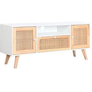 Tv-meubel DKD Home Decor 120 x 30 x 50 cm Wit Rotan Paulownia hout