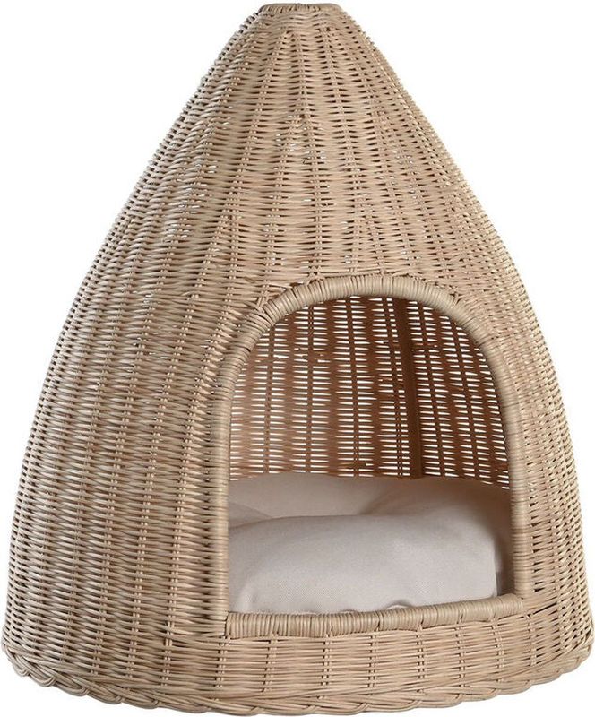 Haustierbett Dkd Home Decor 45 x 45 x 57 cm natur rattan
