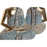 Dekofigur dkd home decor 23 x 13 x 34 cm blau Buddha türkis orientalisch decapé (2 Stück)