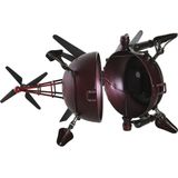 DKD Home Decor - Bordsklocka - Kristal - Rood - Zilverkleurig Ijzer - Set van 2