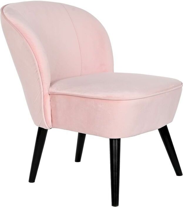 Armstoel DKD Home Decor Zwart Licht Roze Hout 60 x 70 x 78 cm